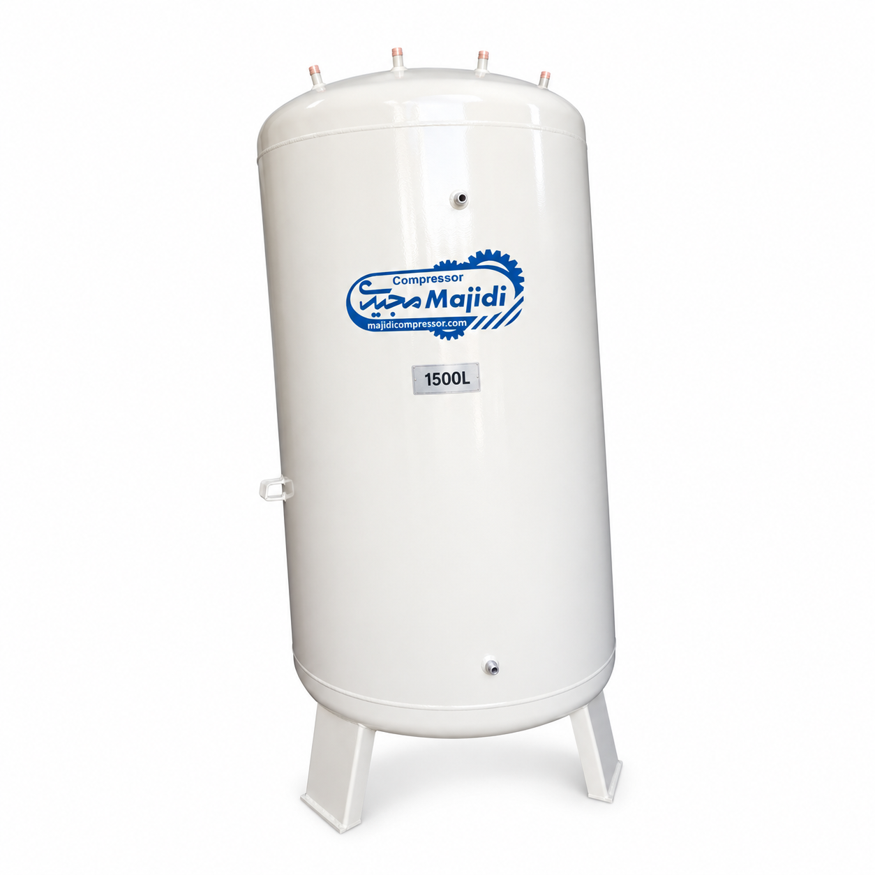 Majidi 1500L Industrial Air Receiver Tank مخزن ذخیره سوخت گاز 1500 لیتری - نمای عمودی